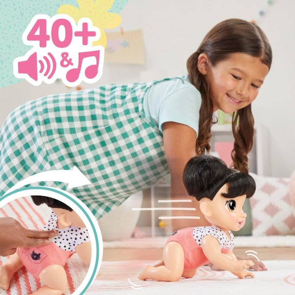 baby alive crawl 'n play katie kat electronic crawling baby doll set11