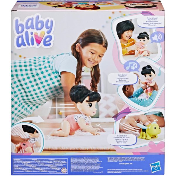 baby alive crawl 'n play katie kat electronic crawling baby doll set12