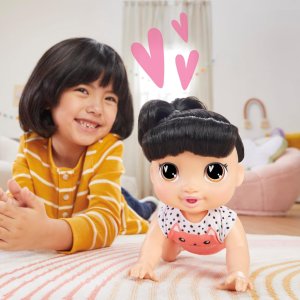 baby alive crawl 'n play katie kat electronic crawling baby doll set14