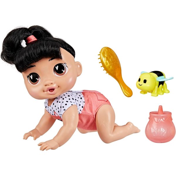 baby alive crawl 'n play katie kat electronic crawling baby doll set2