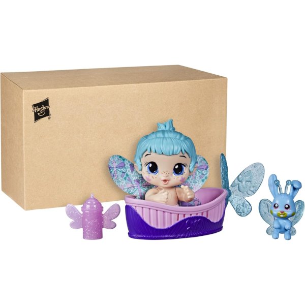 baby alive glo pixies minis doll, aqua flutter, glow in the dark doll (5)
