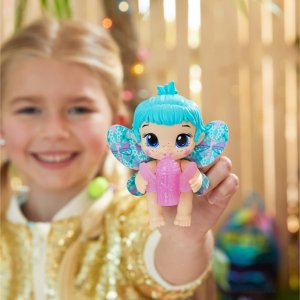 baby alive glo pixies minis doll, aqua flutter, glow in the dark doll (6)
