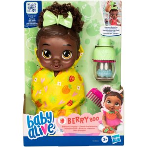 baby alive shampoo snuggle berry boo black hair 11 inch water baby doll playset (1)