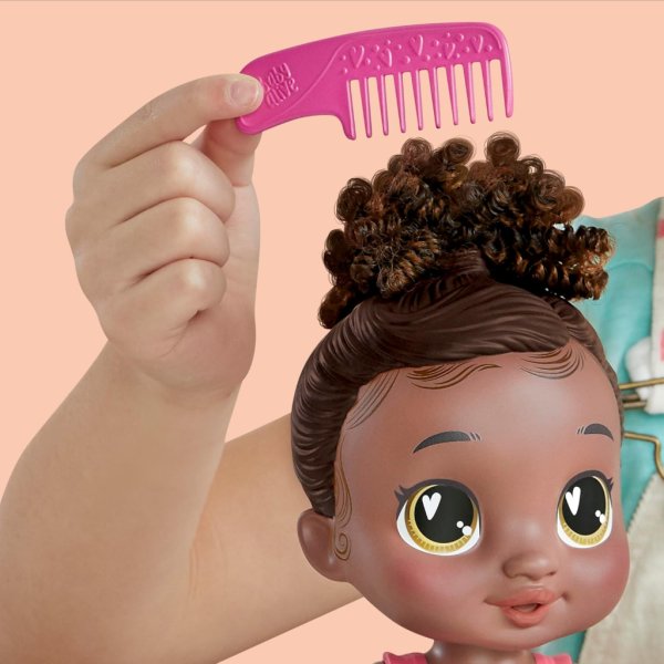 baby alive shampoo snuggle berry boo black hair 11 inch water baby doll playset (6)