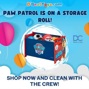 Delta Children PAW Patrol Toy Box Toy Box with Retractable Fabric Top, Blue