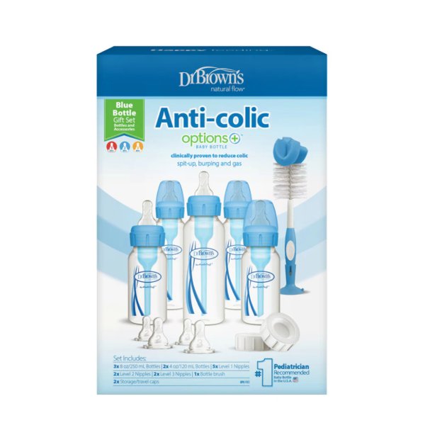 dr brown's narrow options+ bottle gift set blue (3)