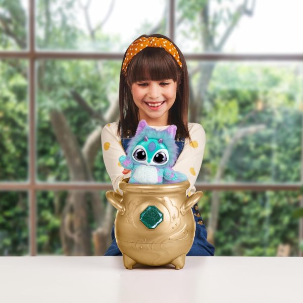 magic mixies magical real misting gold cauldron with 8 inch plush toy.2