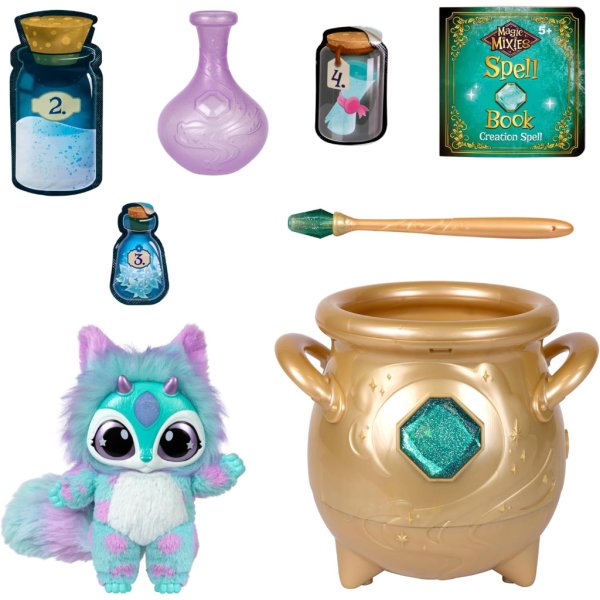 magic mixies magical real misting gold cauldron with 8 inch plush toy.6