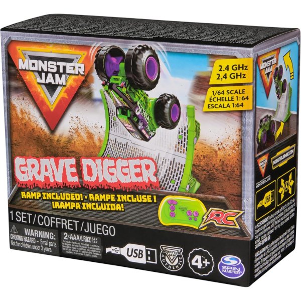 monster jam, official grave digger remote control monster truck with ramp7