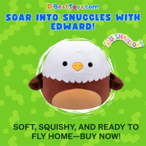 Squishmallows Original 20-Inch Edward Bald Eagle with Fuzzy Wings