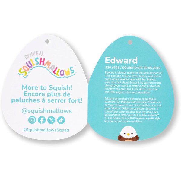 squishmallows original 20 inch edward bald eagle with fuzzy wings3