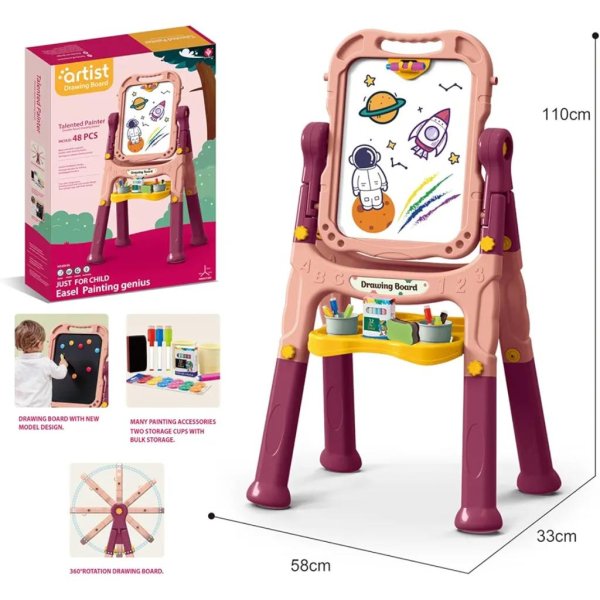 talented painter double faced drawing board pink (2)