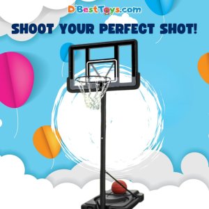 Best Choice Products 10ft Regulation Basketball Hoop, 7.5-10ft Height Adjustable Outdoor Goal w/Shock Absorbent Rim, Base Gel, 2 Wheels