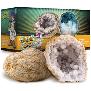 Break Open 2 Jumbo Geodes– Break Your Own Large Geode with Crystals, Earth Science Kit