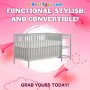 Dream On Me Synergy 5-in-1 Convertible Crib &Changer - Pebble Grey