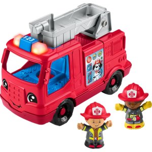Fisher-Price Little People Toddler Toy Fire Truck Musical Push-Along Vehicle