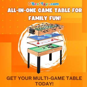 SereneLife Multi Game Table, 48" Sports Arcade Games with Accessories, Ping Pong, Hockey, Pool Billiards, Soccer Foosball All in One, for Indoor Outdoor, Family, Kids and Adults