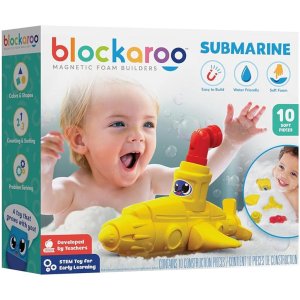 Magnetic Foam Building Blocks - 10-Piece Submarine, Bath Toys
