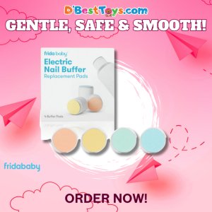 Frida Baby Electric Nail Buffer Replacement Pads | Safe + Easy Grooming, Trimming, and Nail Filing for Newborn, Toddler, or Children's Fingernails and toenails, 4 Buffer Pads