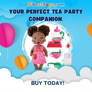 Baby Alive Bubbly Tea Party Berry Boo Doll with Teapot Accessories, Black Hair, 11 Inches, Toys for 3 Year Old Girls and Boys & Up