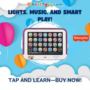 Fisher-Price Toddler Learning Toy Laugh & Learn Smart Stages Tablet with Lights & Music for Early Pretend Play, Pink