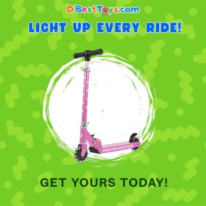 Jetson 2-Wheel Light-Up Kick Scooter, Light Up Deck and Wheels, Height Adjustable Handlebar, Rear Brake, Easy-Folding Mechanism, 4 or 6 inch wheels