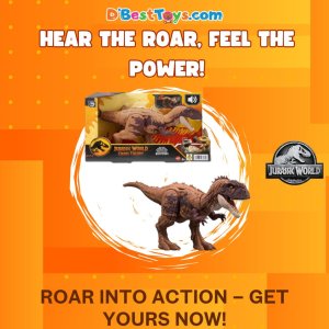 Jurassic World Dinosaur Toys with Roar Sound & Attack Action, Wild Roar Posable Figure