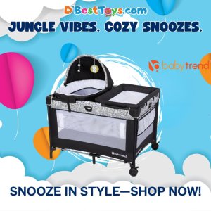 Nursery Den Playard with Snooze Pod & Flip Over Changer - Hidden Jungle Trio