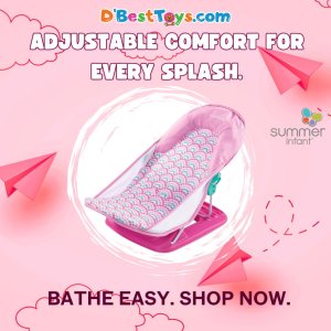 Summer Infant Deluxe Baby Bath Seat, Adjustable Support for Sink or Bathtub, Includes 3 Reclining Positions - Bubble Waves