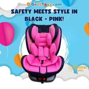 GioiosiBaby 2-in-1 360 Rotation ISOFIX Car Seat(Black + Pink)- Naomi