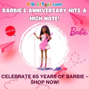 Barbie 65th Anniversary Doll & 10 Accessories, Pop Star Set