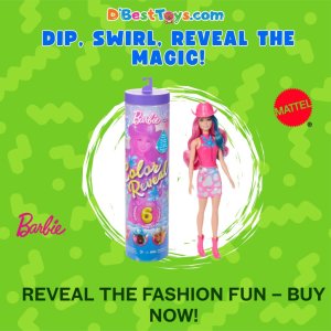 Barbie Color Reveal Fashion Doll & Accessories with 6 Surprises, Dis