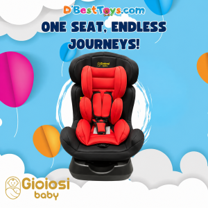 GioiosiBaby 3-in-1 Convertible Car Seat(Black + Red)- Zion