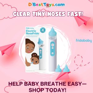Frida Baby Electric NoseFrida Nasal Aspirator for Baby, Nose Sucker for Baby & Toddler, Upgraded Nasal Aspirator for Congestion + Allergy Relief with 3 Suction Levels, 2 Silicone Tips, USB