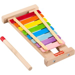 Fisher-Price Wood Toddler Toy Xylophone, Wooden Musical Instrument for Developmental Play Preschool Kids Ages 2+ Years