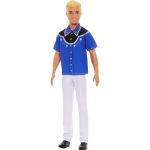 Barbie Fashionistas Ken Doll #226 Wearing a Removable Western Shirt, Pants & Boots, Blonde Fashion Doll