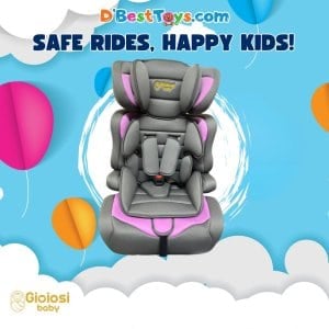 GioiosiBaby High Back Booster Seat(Dark Grey + Purple)- Jade