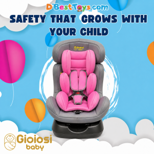 GioiosiBaby 3-in-1 Convertible Car Seat (Dark Grey + Pink)- Belle