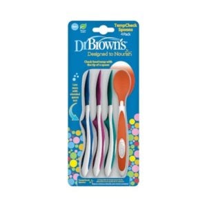 Dr. Brown's TempCheck Temperature Color-Changing Spoons for Babies and Toddlers, BPA Free, 4 Count