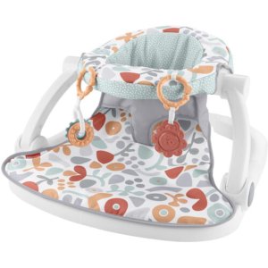 Fisher-Price Sit-Me-up Floor Seat Portable Baby Infant Chair with Snack Tray and Toys, Fresh Floral
