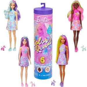 Barbie Color Reveal Doll & Accessories, Balloon Animals Series, 6 Surprises Include Color Change & Mini Balloon Animal