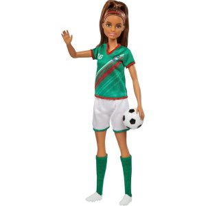 Barbie Careers Fashion Doll & Accessory, Soccer Player with Brunette Ponytail