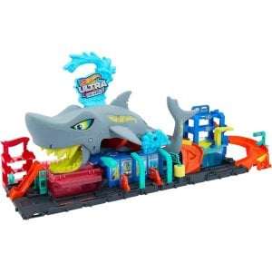 Hot Wheels City Track Set, Ultra Shark Car Wash