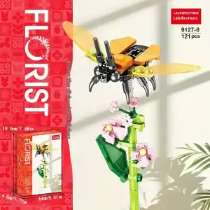 Florist Building Blocks-Peach Blossom Assassin Bug(121pcs)