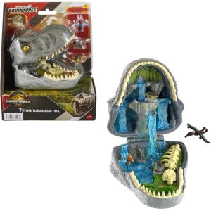Jurassic World Rebirth Micro Adventure Playset Spinosaurus Head, Interactive Features & Figures