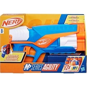 Nerf N Series Agility Blaster, 12 N1 Darts Compatible Only N Series Blasters, 6 Dart Drum, Kids Outdoor Games