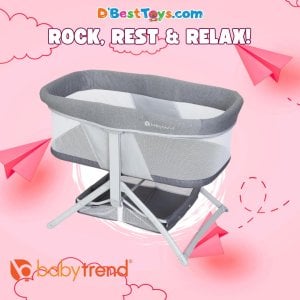 Baby Trend Quick-Fold 2-in-1 Rocking Bassinet - Shadow Stone Gray