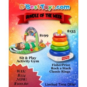 Sit & Play Activity Gym + Fisher Price Rock a Stack Classic Rings