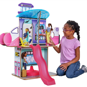 KidKraft Luxe Life 2-in-1 Wooden Airport & Jet Plane Doll Play Set