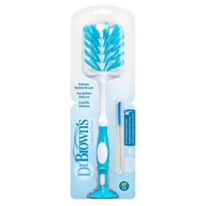 Dr. Brown's Deluxe Baby Bottle Brush with Anti-Colic Vent Cleaning Brush, Blue, 1 Pack